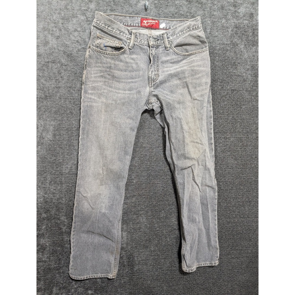 Arizona Jean Co Mens Grey Straight Leg Denim Jeans Grey Wash 1021